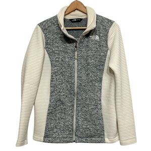 The North Face Women’s Jacket Size Large Gray Ivory Full Zip Outdoor READ